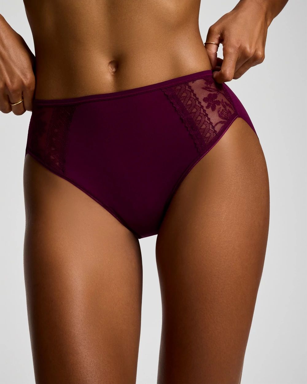 Vanishing Edge Geo Lace Embroidery High-Leg Panty