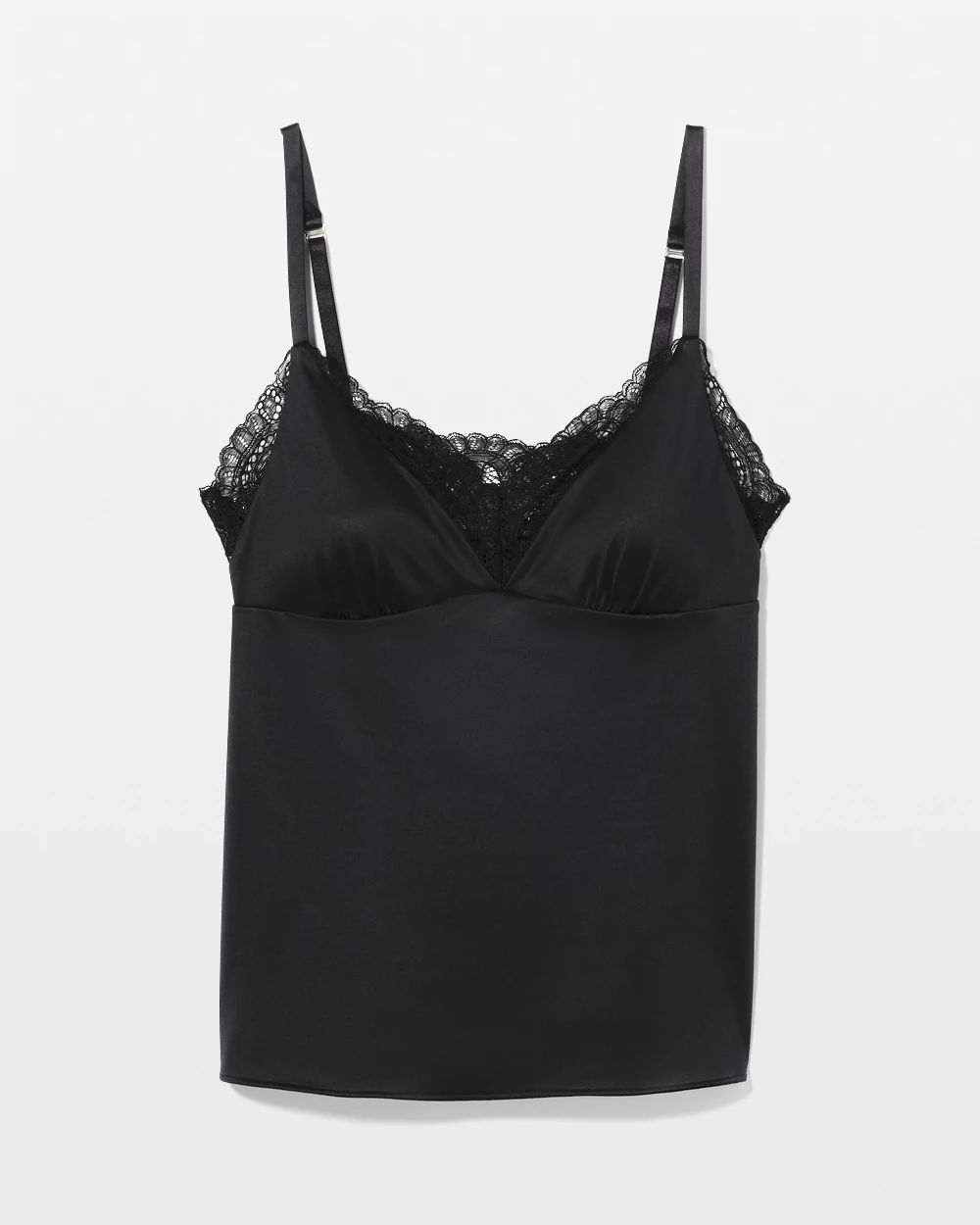 Stretch Luster Knit Lace-Trim Pajama Cami