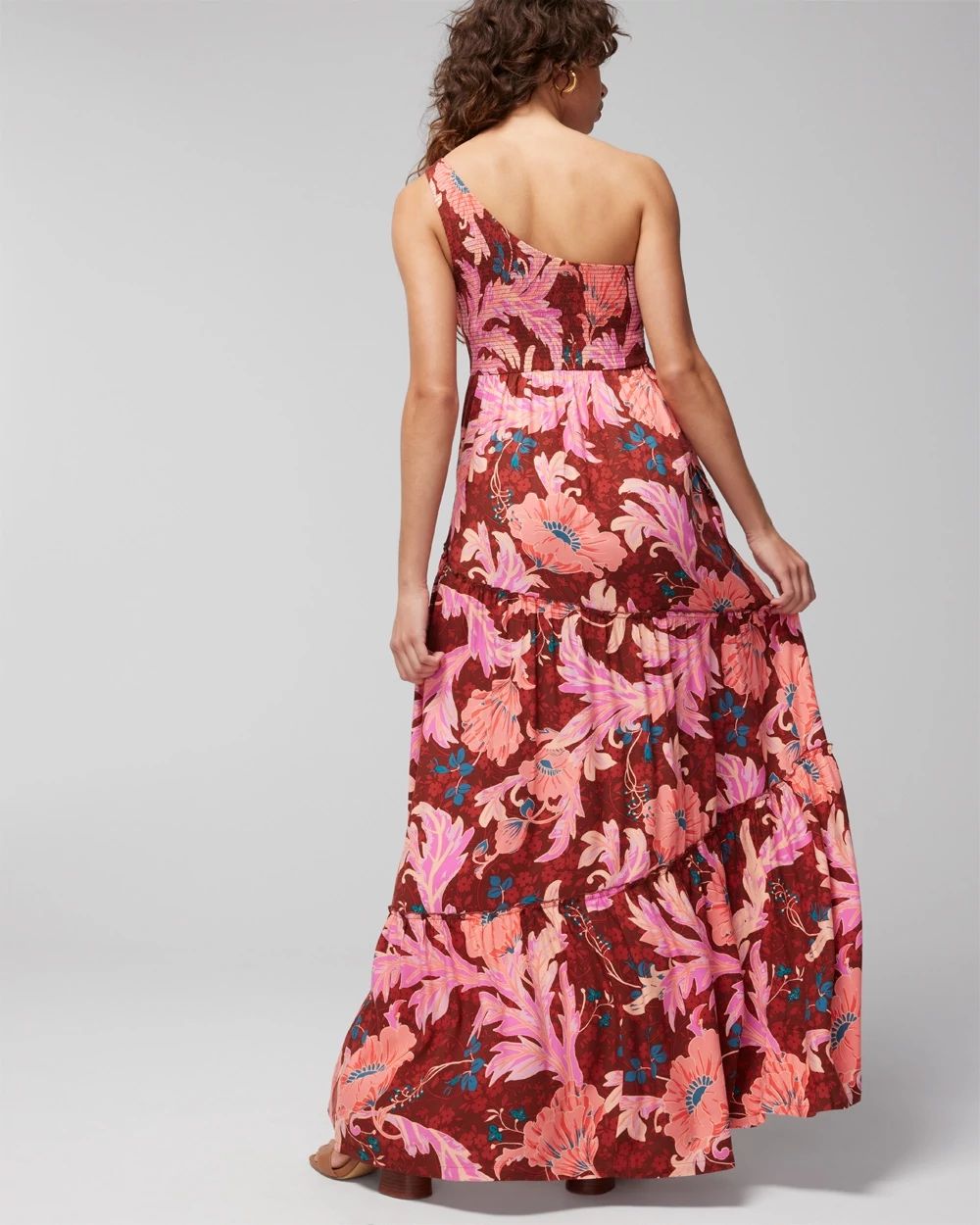 Woven One Shoulder Maxi Bra Dress