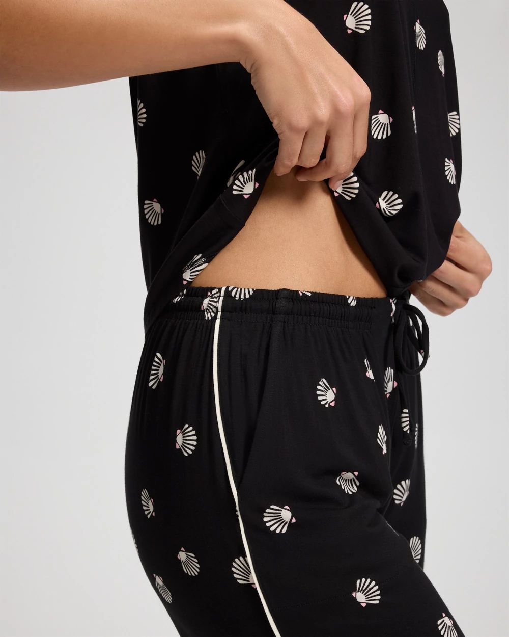 Cool Nights Piped Crop Pajama Pants