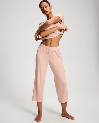 Lightweight Rib Knit Crop Pajama Pants