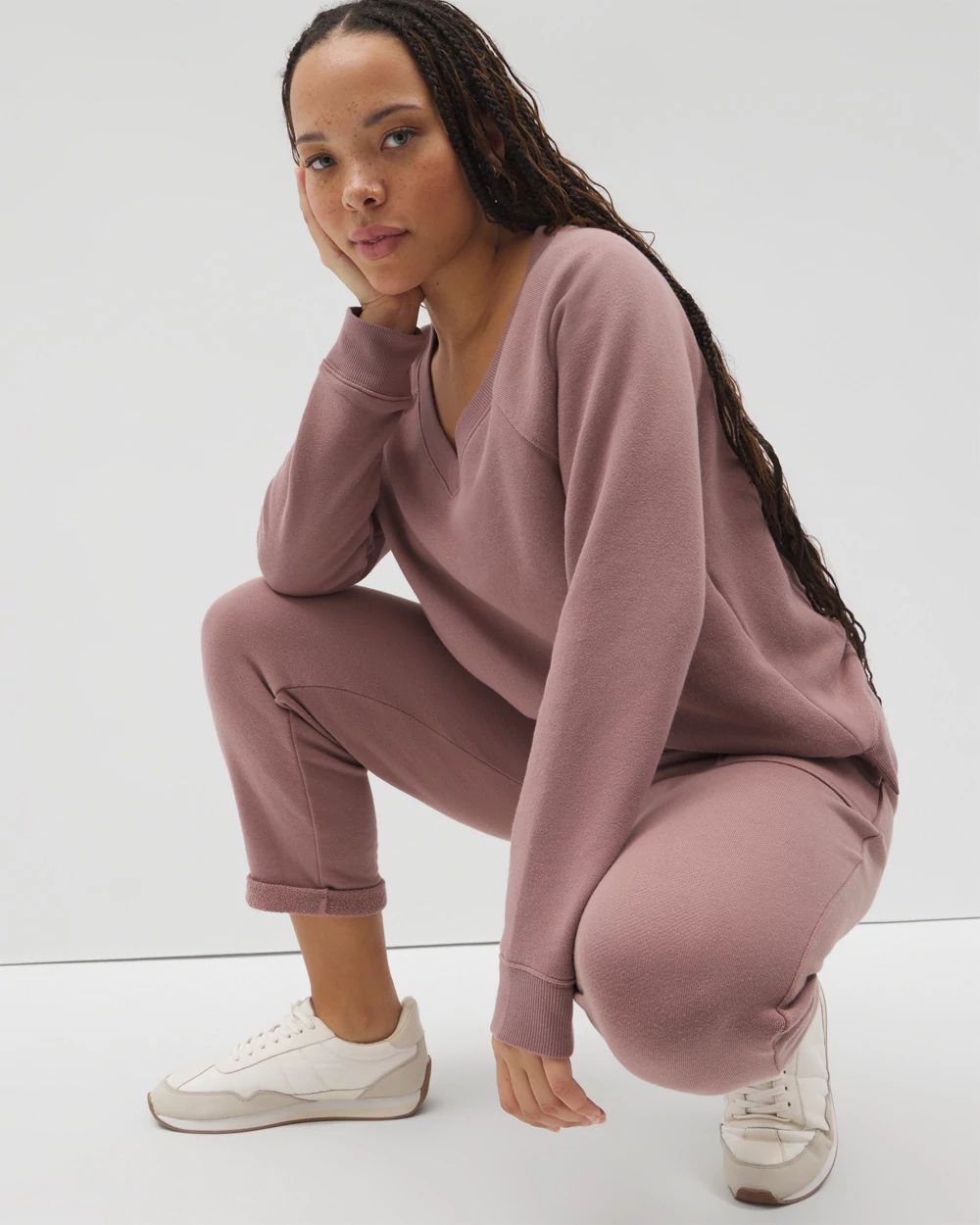 Cotton Terry Cropped Pants