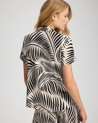 Short Sleeve Notch Collar Pajama Top click to view larger image.