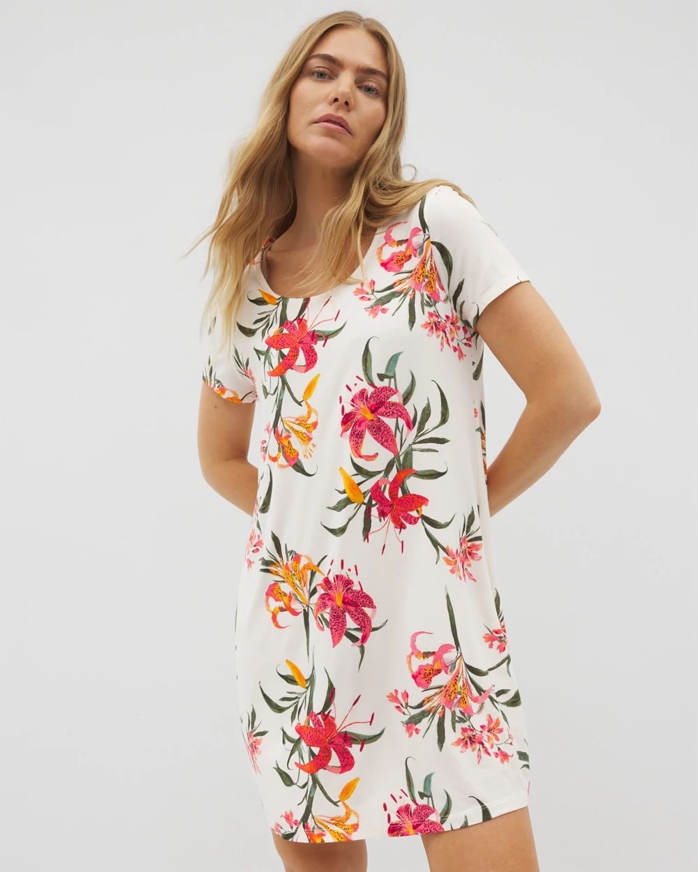 Cool Nights Short Sleeve Scoop Neck Sleepshirt