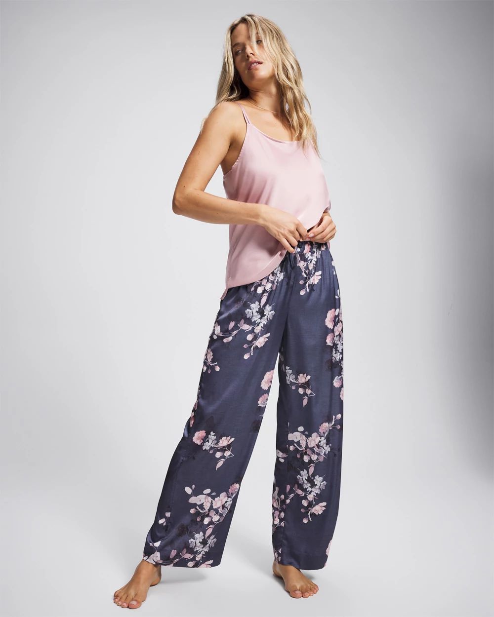 Satin Piped Pajama Pant