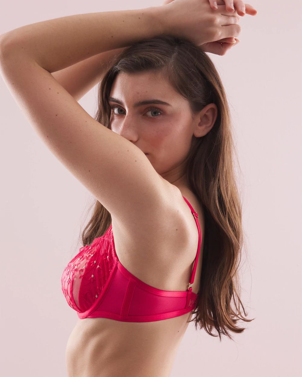 Architectural Embroidered Balconette Bra