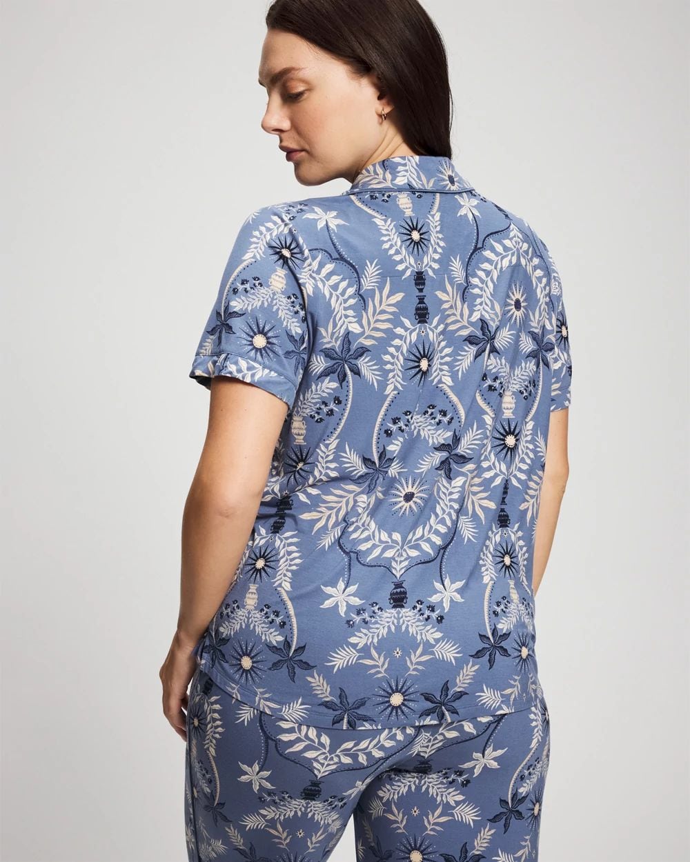 Cool Nights Short Sleeve Notch Collar Pajama Top