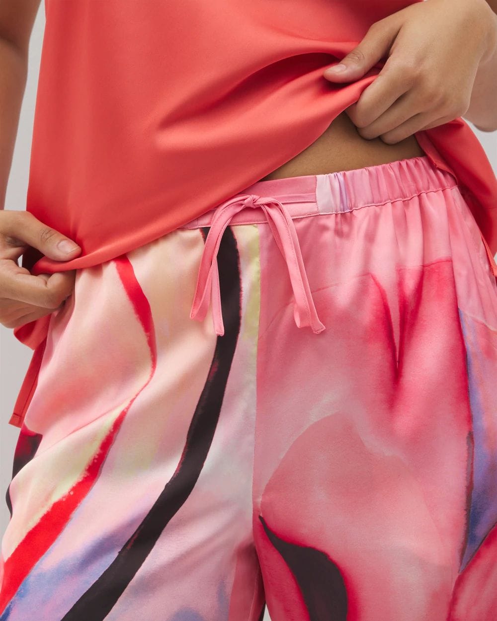 Satin Printed Pajama Pants