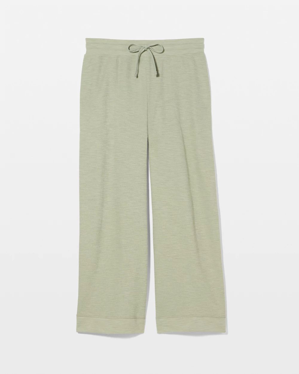 Slub French Terry Relaxed Wide Leg Ankle Pants