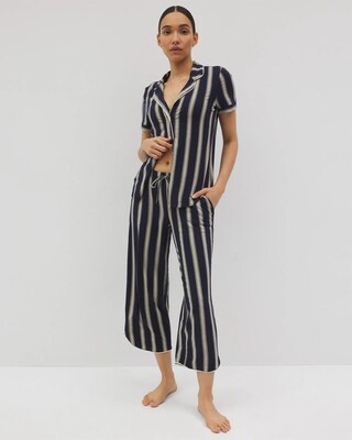 Piped Crop Pajama Pants