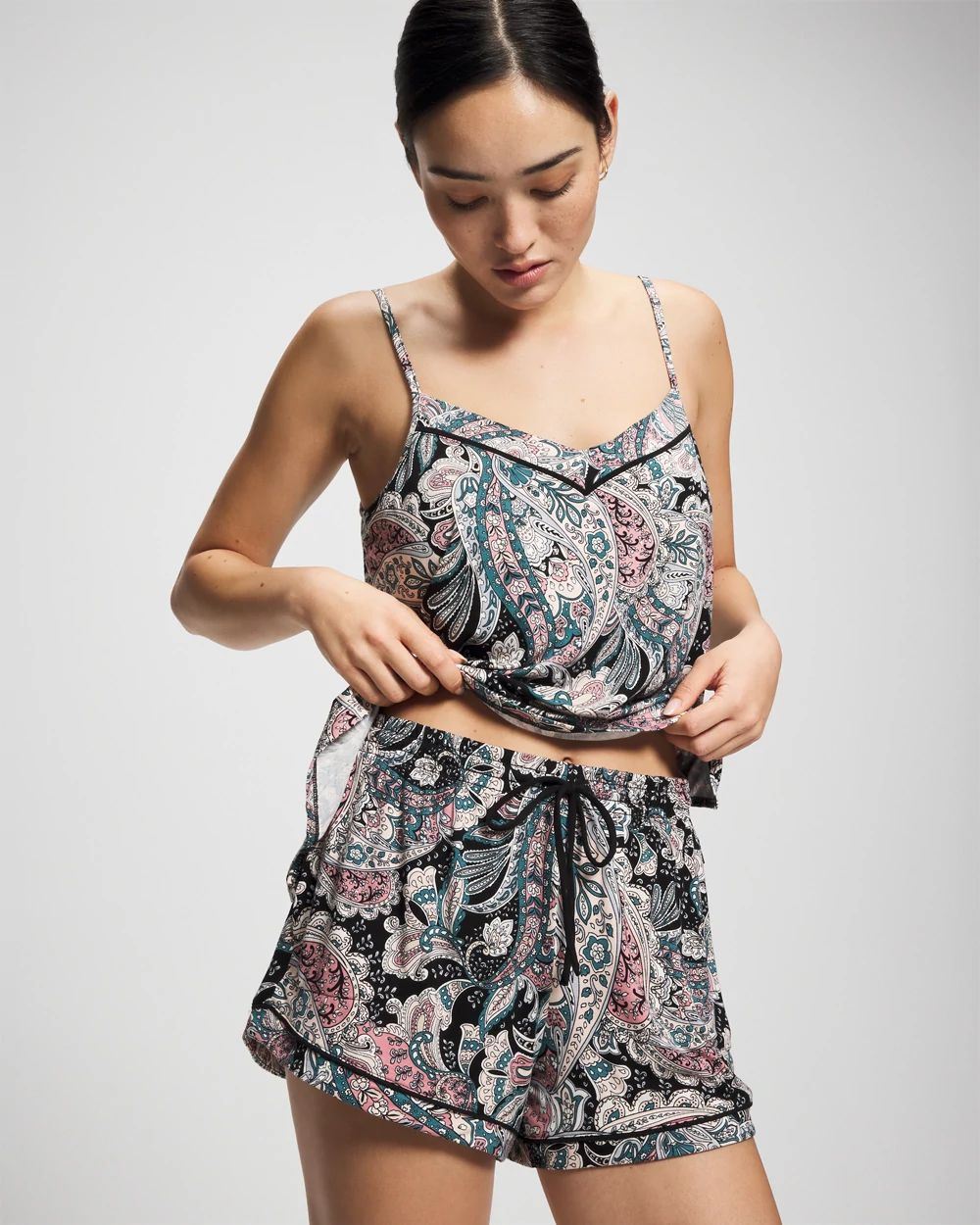 Relaxed Piped Pajama Short