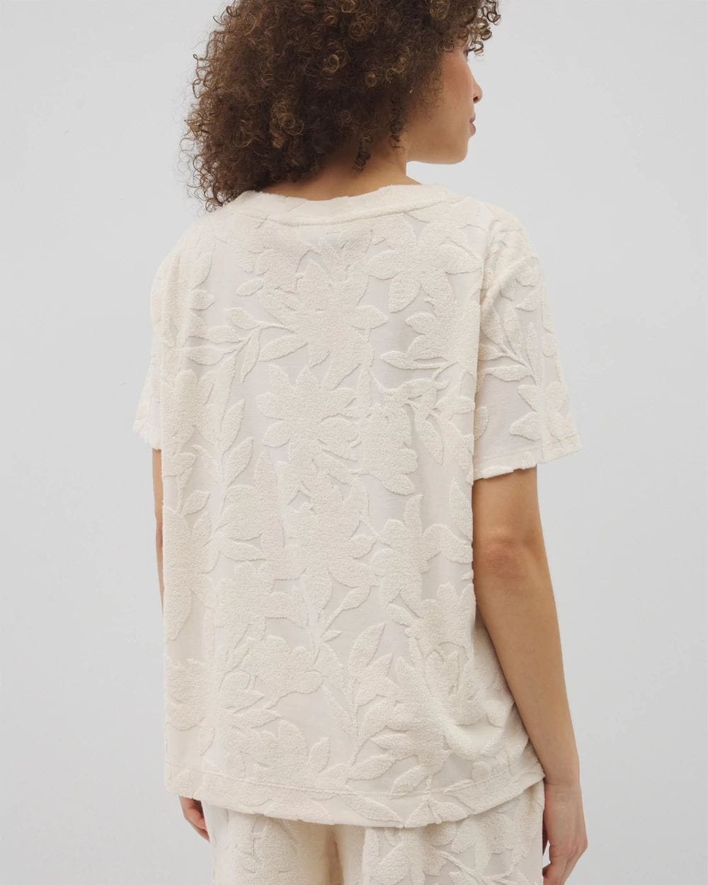 Jacquard Terry Short Sleeve Top