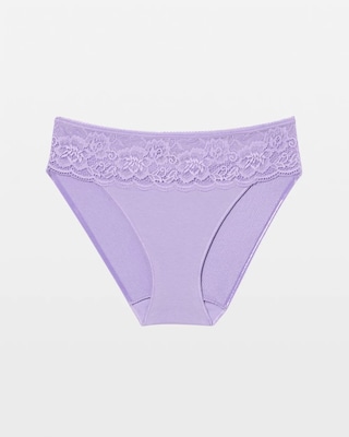 Cotton Blend Hipster Panty with Lace click to view larger image.