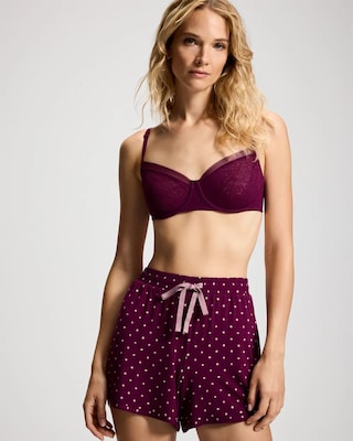 Curved Hem Pajama Shorts click to view larger image.