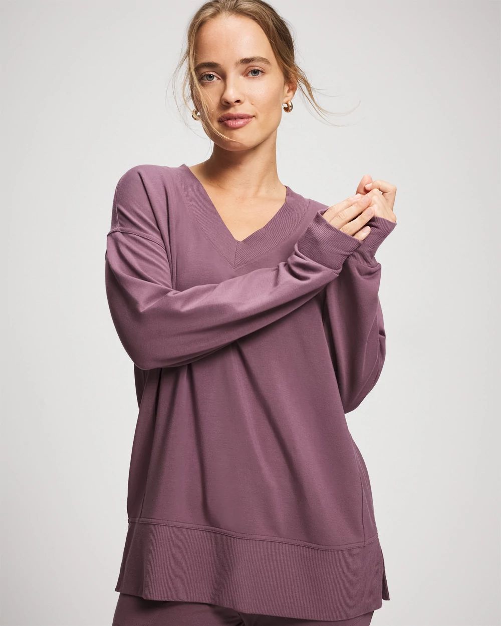 Ultrasoft Fleece V-Neck Sweatshirt
