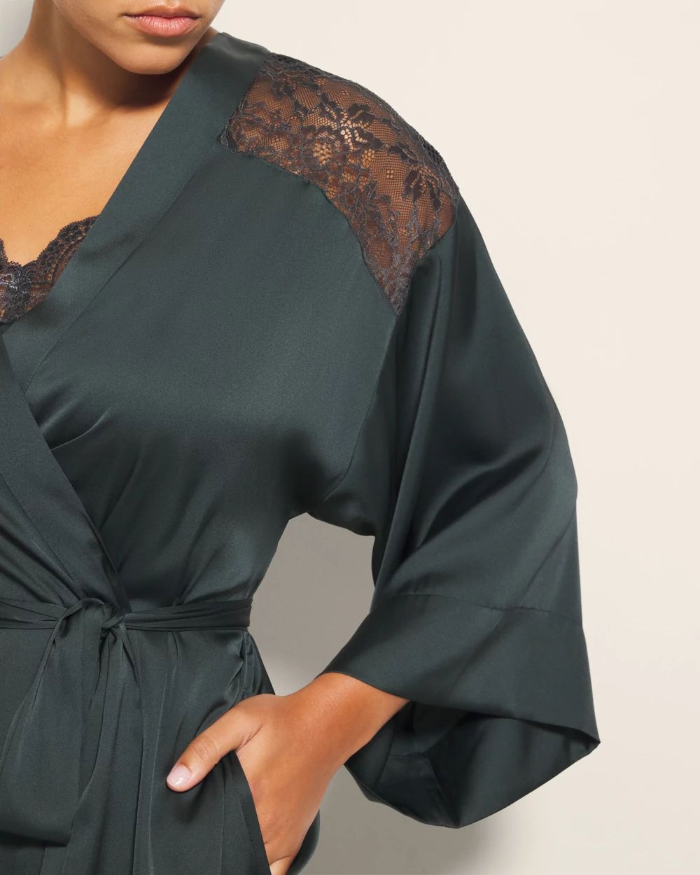 Satin Lace Long Robe