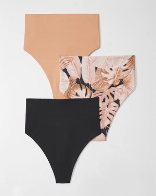 High-Waist Thong Panty 3 Pack