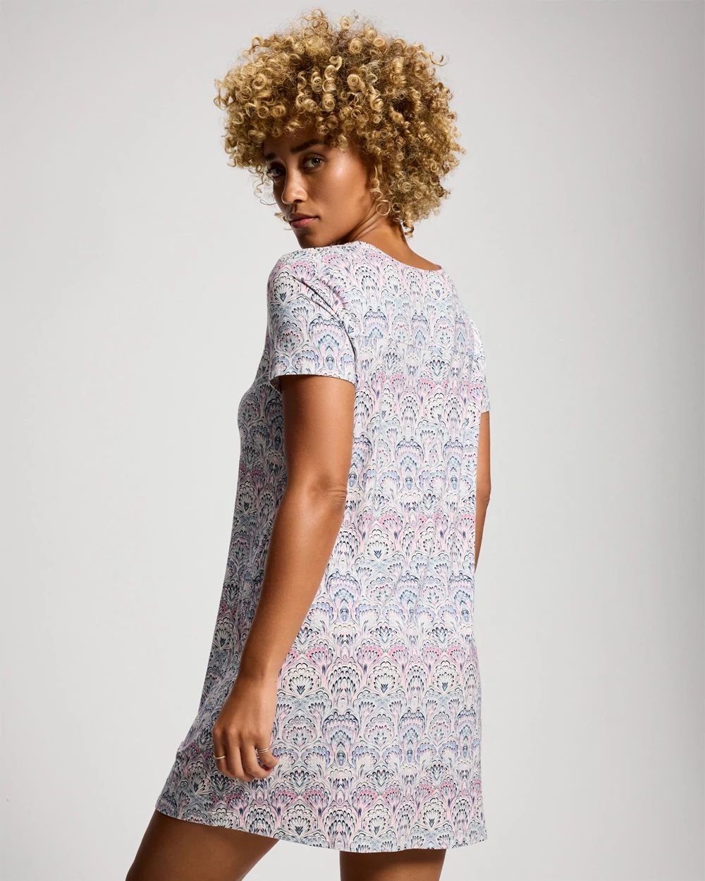Short Sleeve Scoop Neck Sleepshirt click to view larger image.