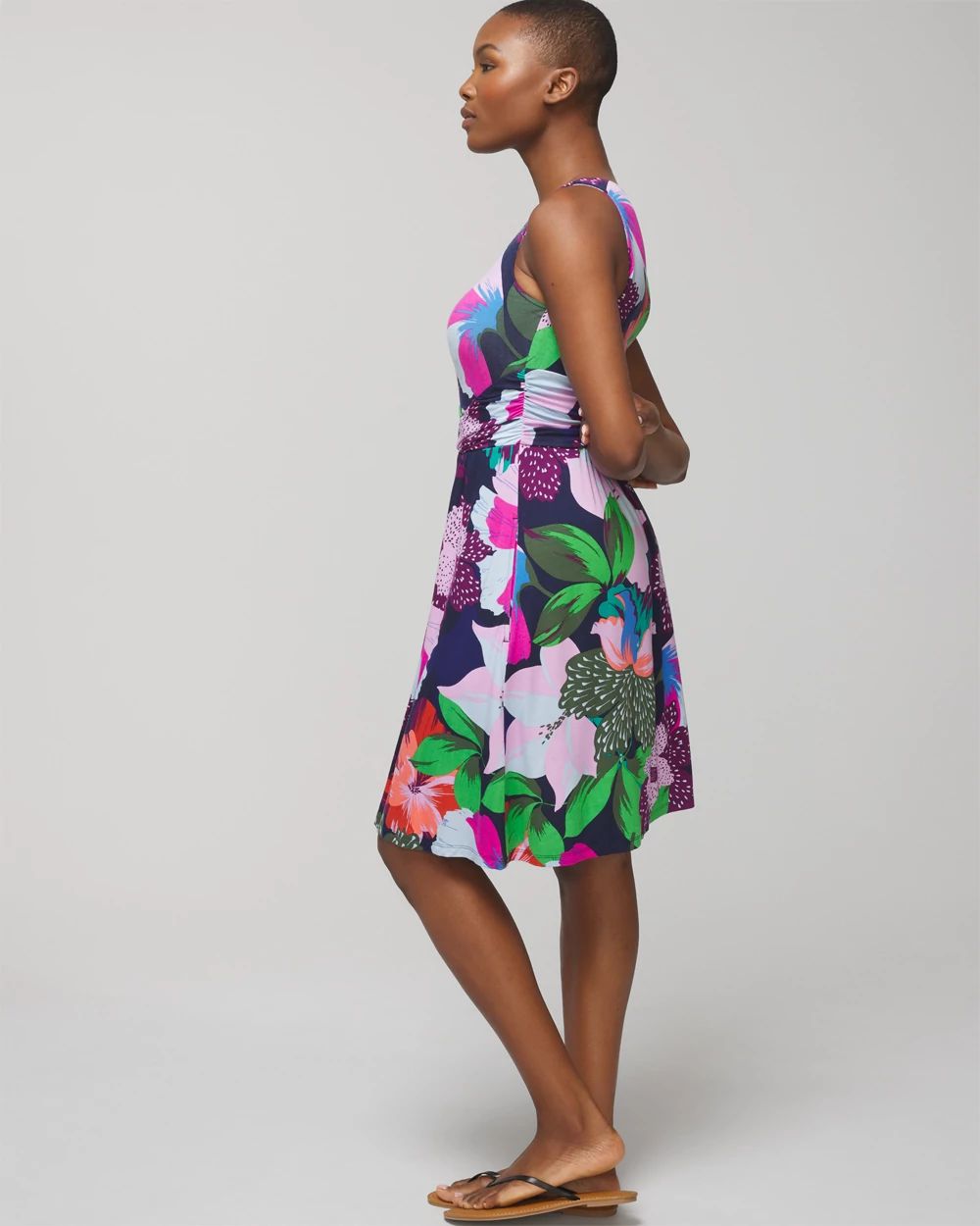 Soft Jersey Draped Empire Short Bra Dress