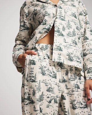 Velvet Piped Pajama Pant click to view larger image.