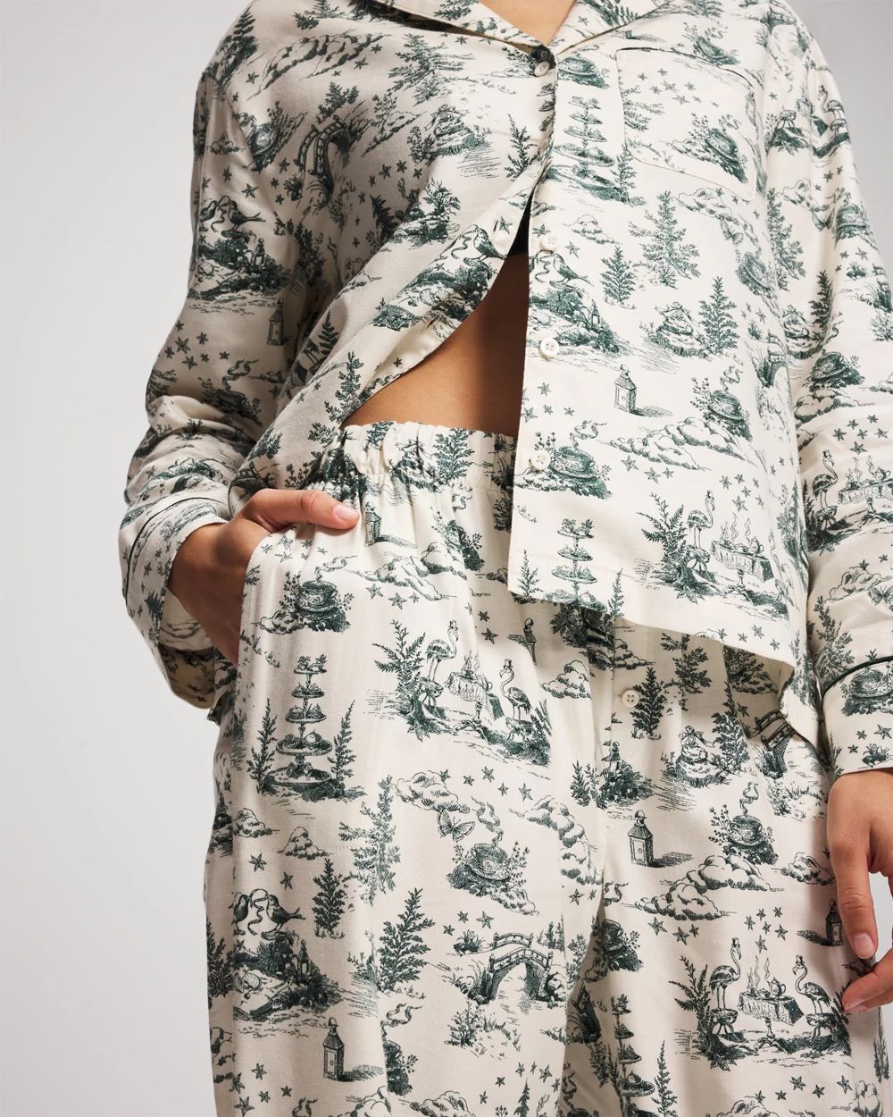 Velvet Piped Pajama Pant click to view larger image.