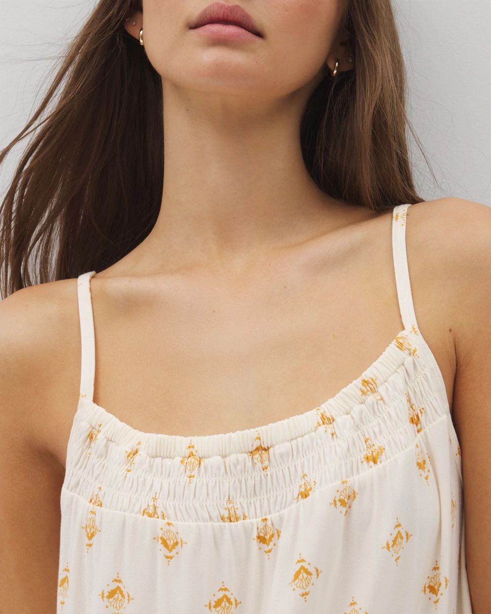 Cool Nights Smocked Neck Chemise
