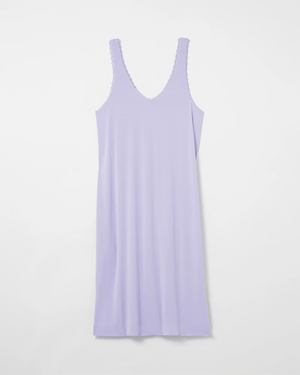 Lace-Trim Midi Chemise