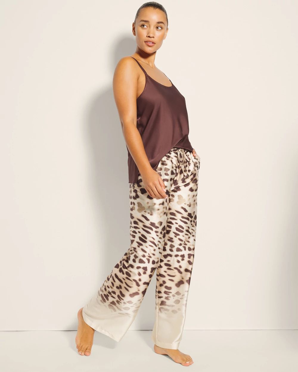 Satin Wide-Leg Pajama Pants