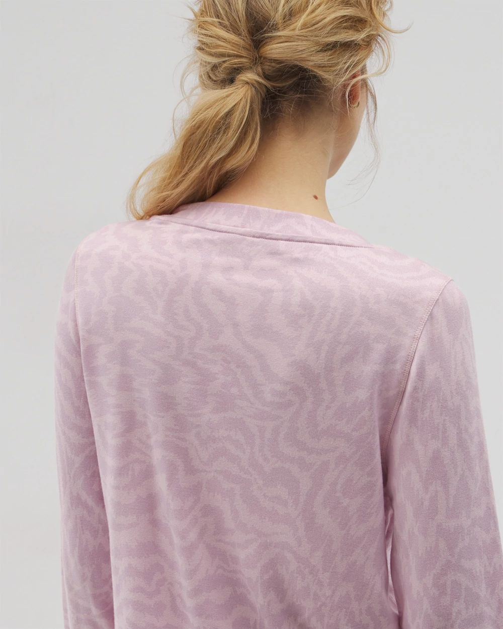 Long-Sleeve V-Neck Pajama Top click to view larger image.