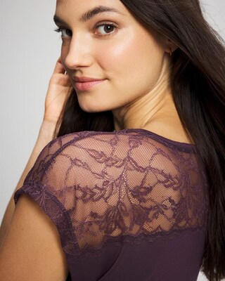 Short Sleeve Lace Pajama Tee click to view larger image.