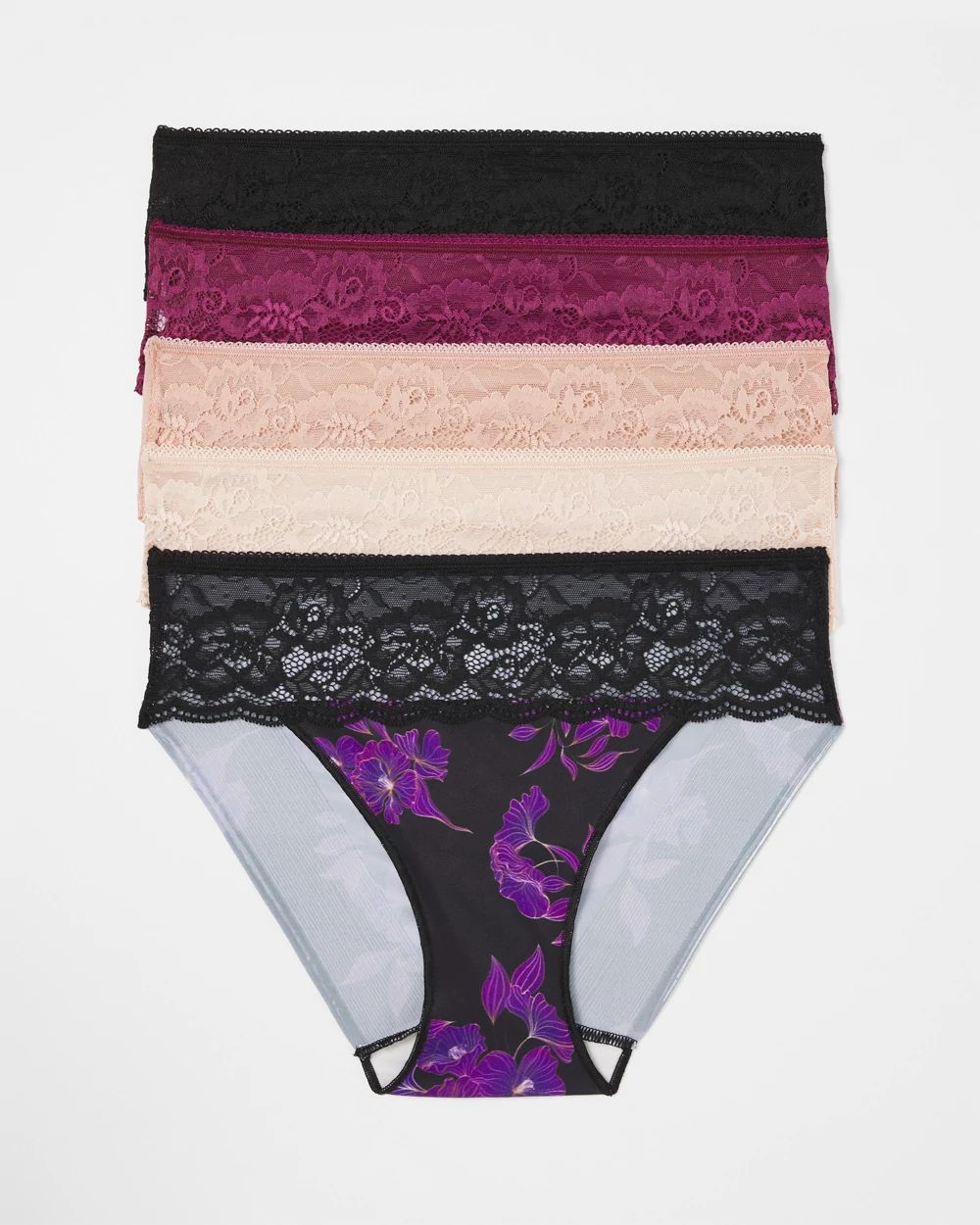 Vanishing Edge Hipster Panty with Lace 5 Pack