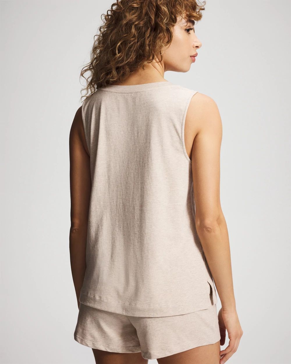V-Neck Relaxed Fit Pajama Tank click to view larger image.