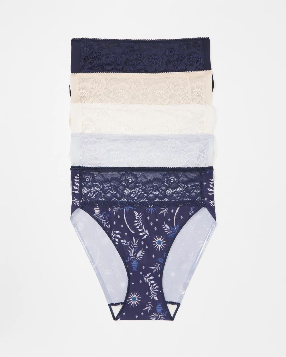 Edge High-Leg Brief Panty with Lace 5 Pack