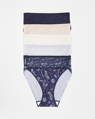 Edge High-Leg Brief Panty with Lace 5 Pack