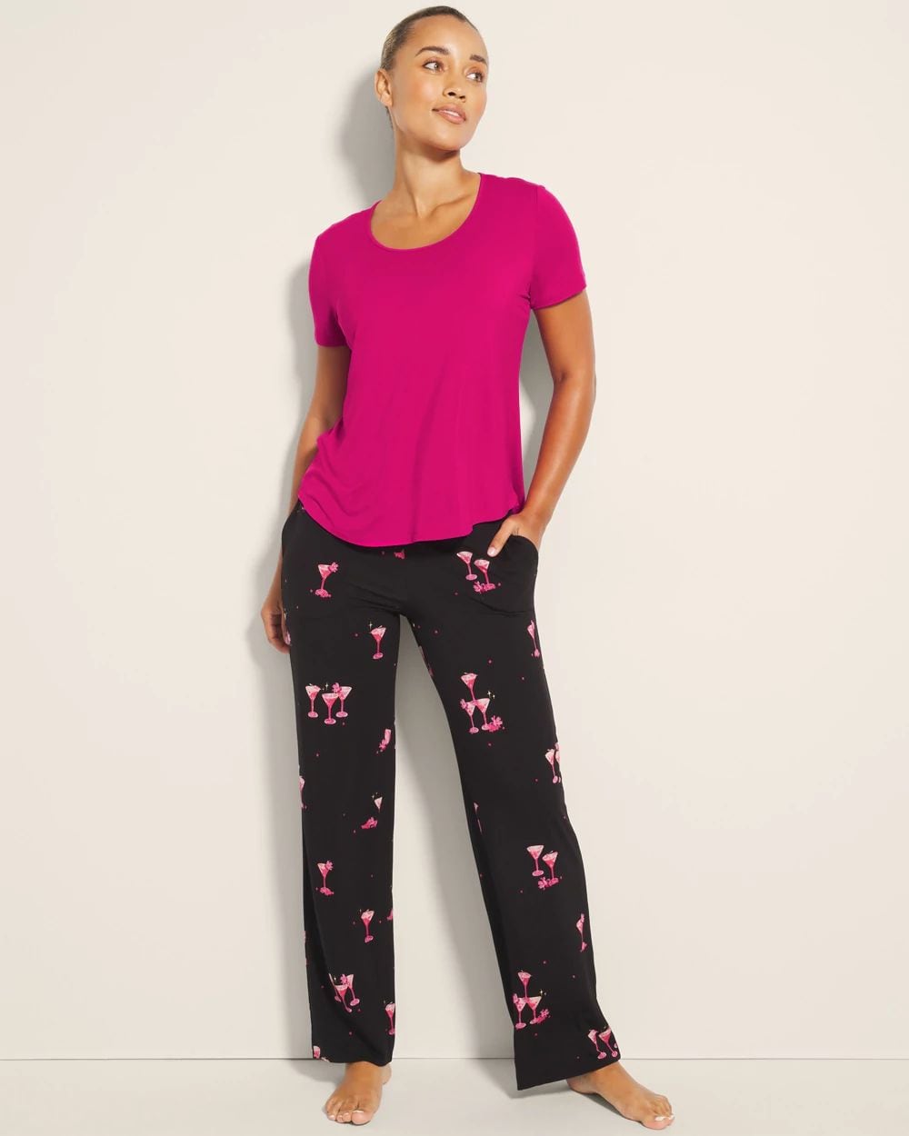 Cool Nights Packaged Short-Sleeve Pant Pajama Set