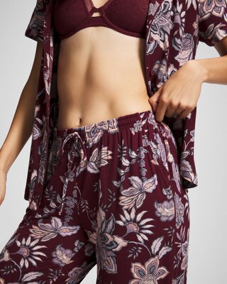 Piped Crop Pajama Pants click to view larger image.