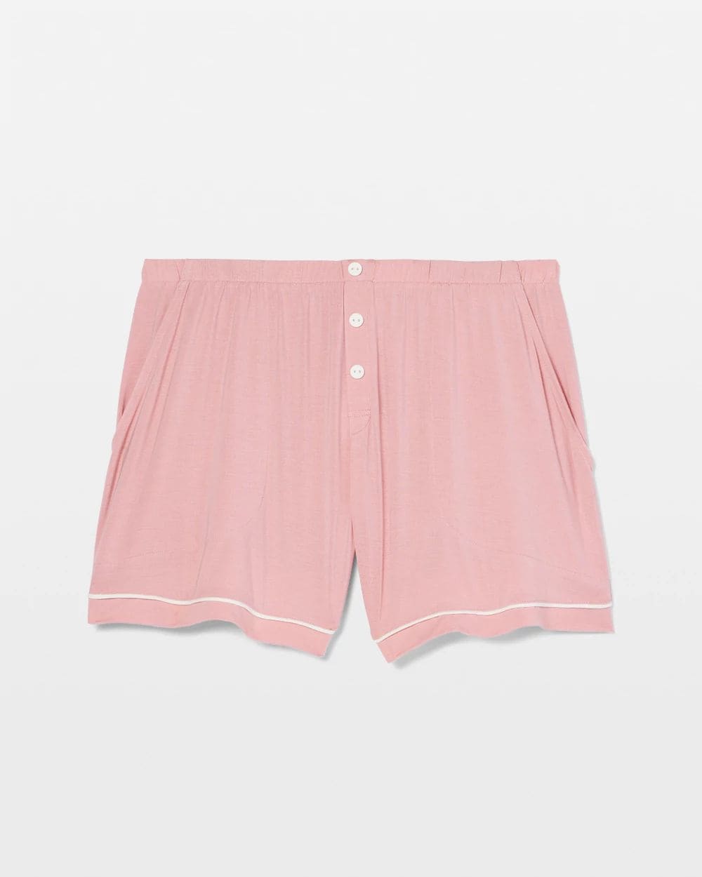 Cool Nights Solid Piped Pajama Shorts
