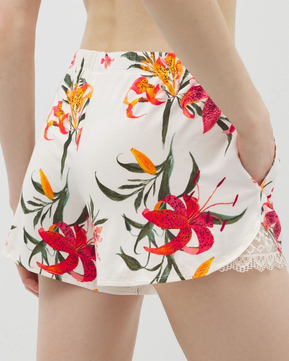 Cool Nights Lace-Trim Pajama Shorts