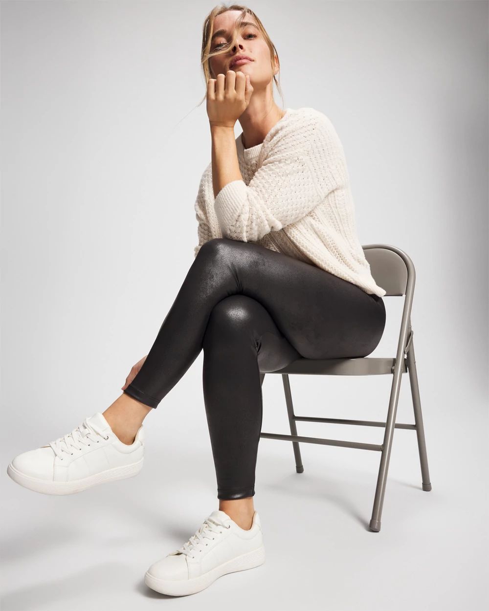 High Waist Faux Leather Legging click to view larger image.