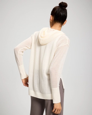 Recycled Yarn Open Stitch Hoodie click to view larger image.