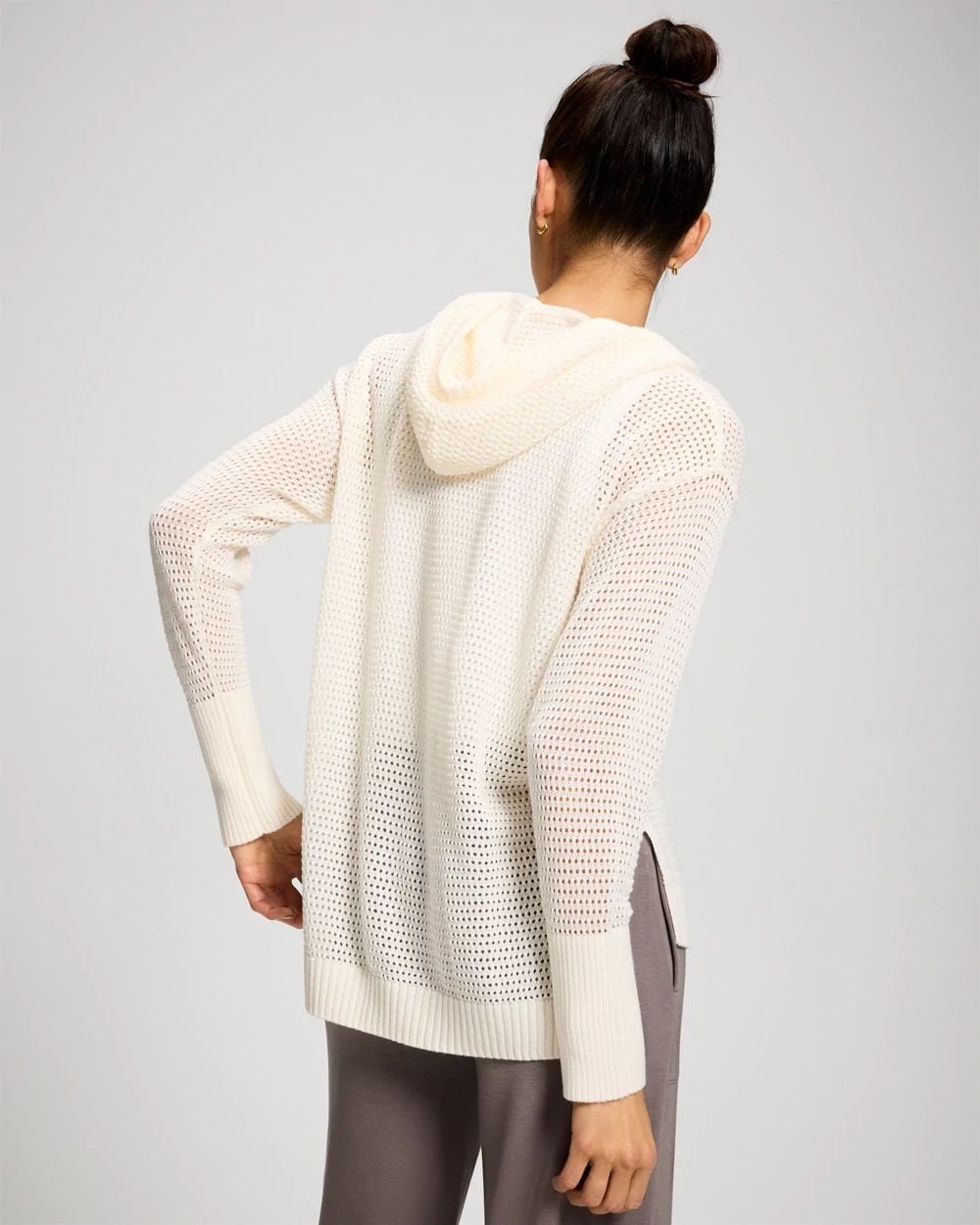 Recycled Yarn Open Stitch Hoodie