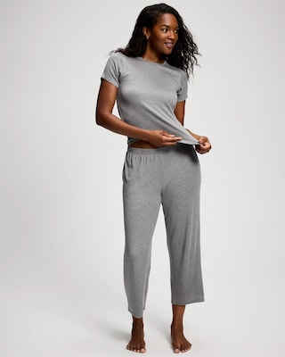 Lightweight Rib Knit Crop Pajama Pants