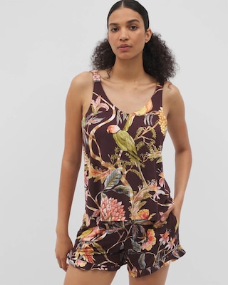 Shirred Strap Pajama Tank
