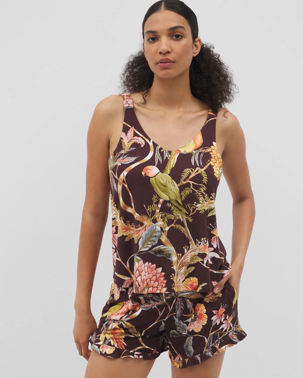 Cool Nights Shirred Strap Pajama Tank