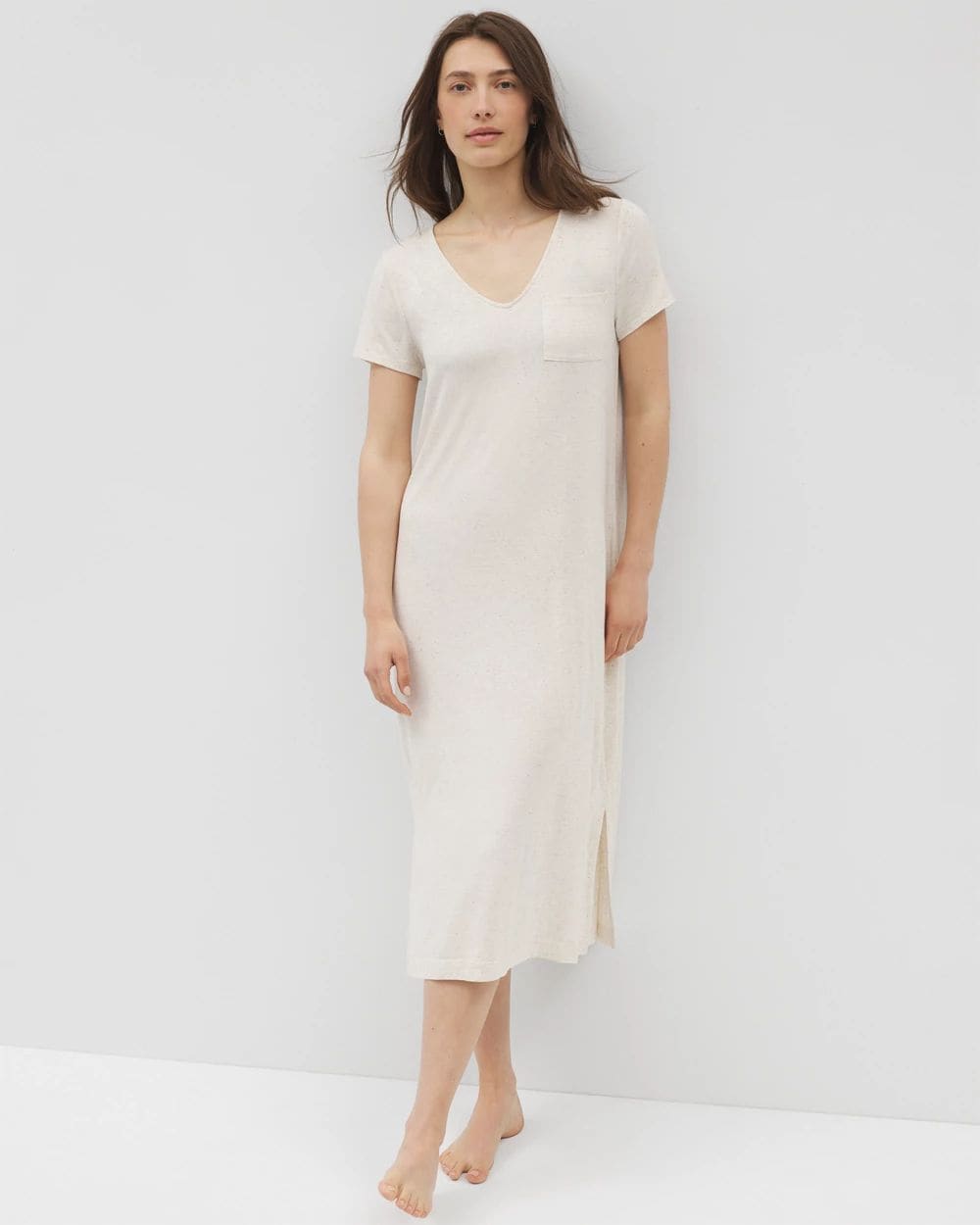Cool Nights Slub Short Sleeve Long Sleepshirt