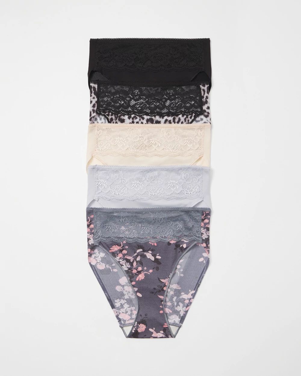 Vanishing Edge High-Leg Brief Panty with Lace 5 Pack