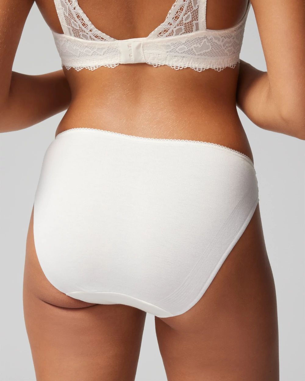 Cotton Blend Bikini Panty with Lace click to view larger image.