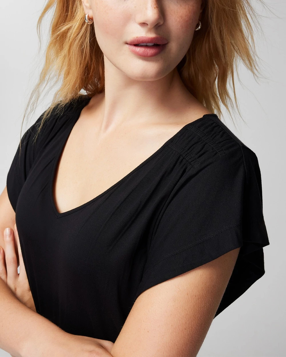 Short-Sleeve Flutter Pajama Top