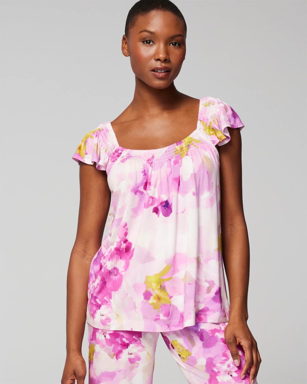 Cool Nights Smocked Ruffle Pajama Cami