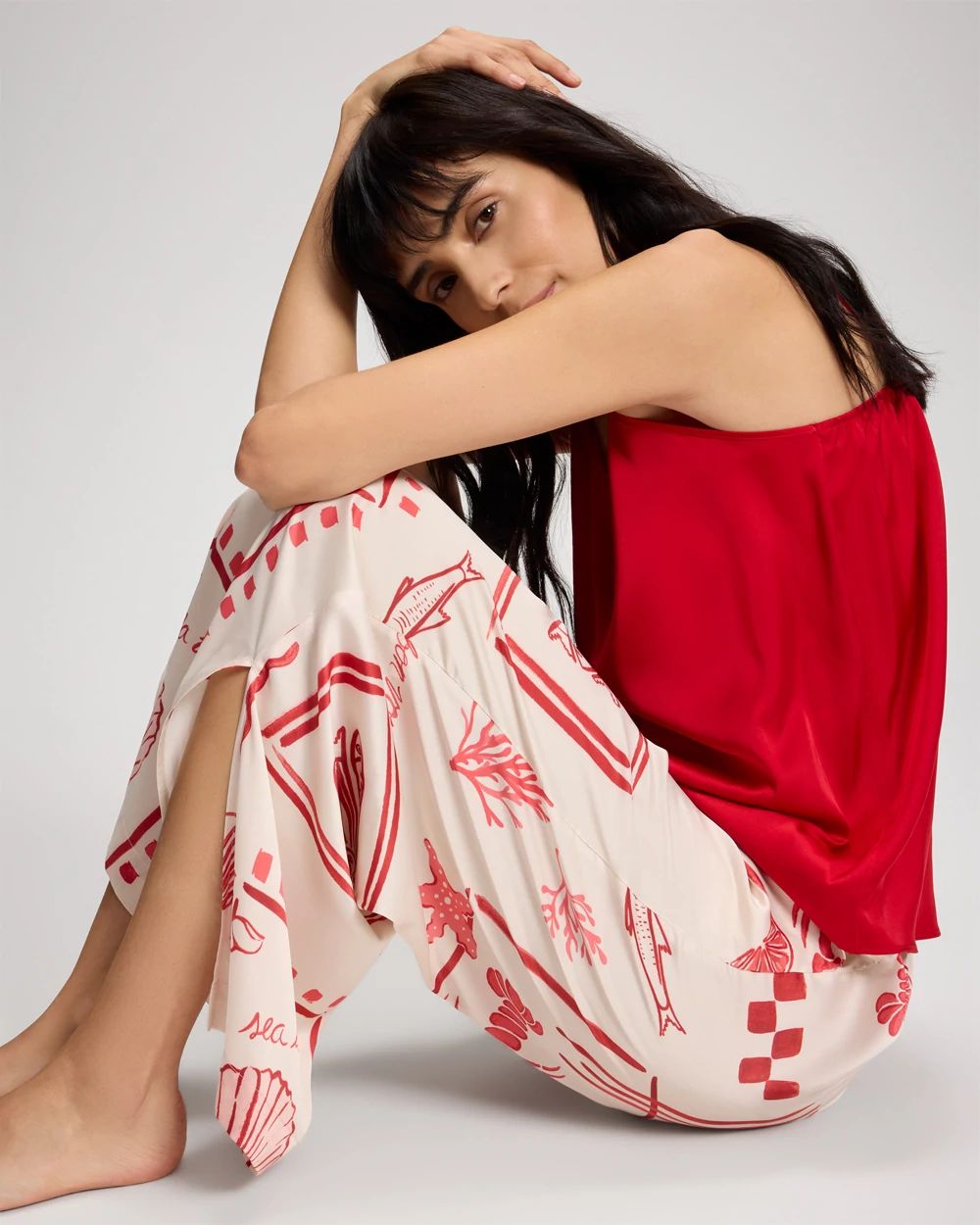 Satin Side Slit Pajama Pants